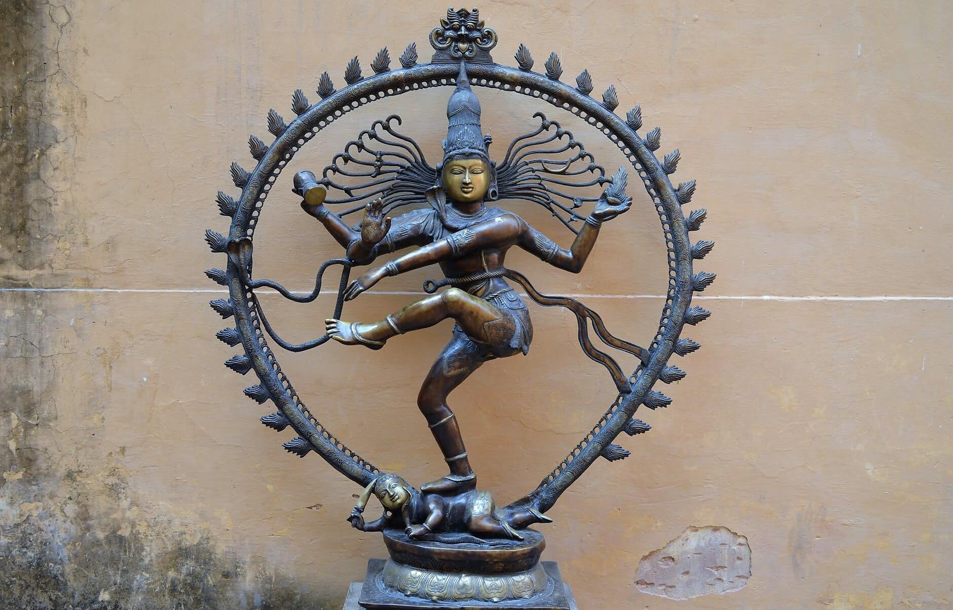 Brass Lord Shiva statue, 7inch, small Shiva statue, Dancing Shiva