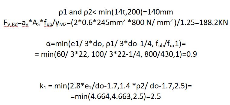 Calculation Example Shear bolt connection EC3