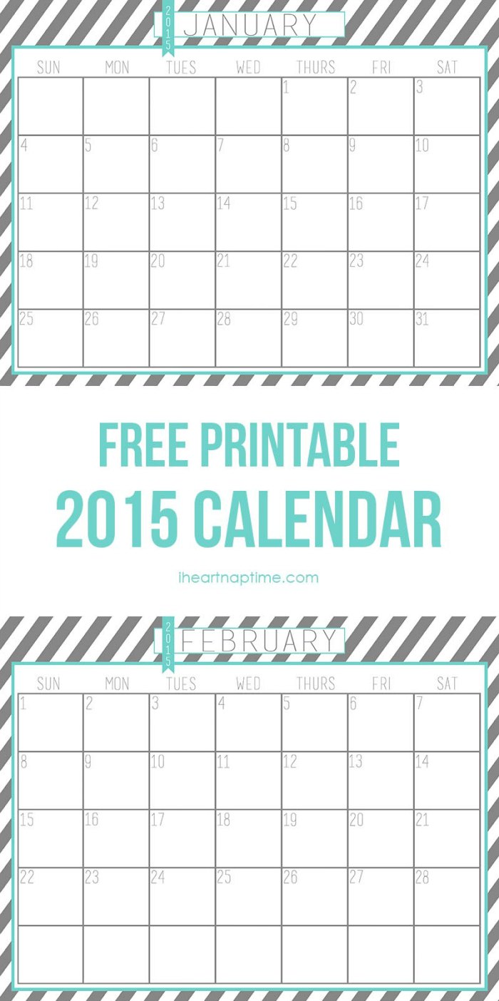 calendar pages 2015