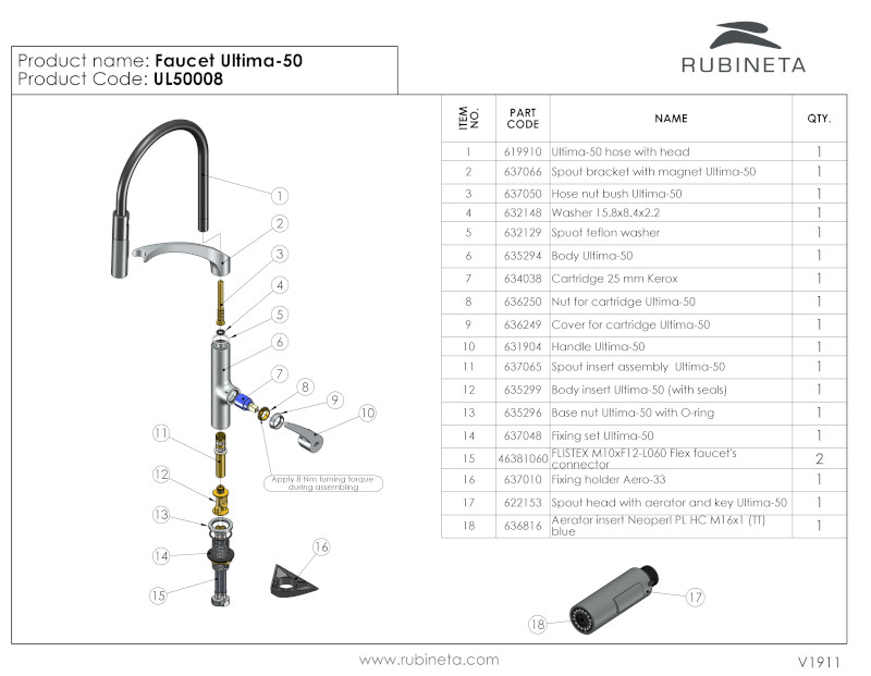 Ultima Kitchen Mixer Tap Free Delivery in Ireland