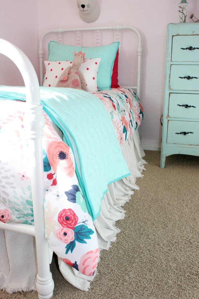 Easy No Sew Drop Cloth Bed Skirt » Grow Beauty With Ease