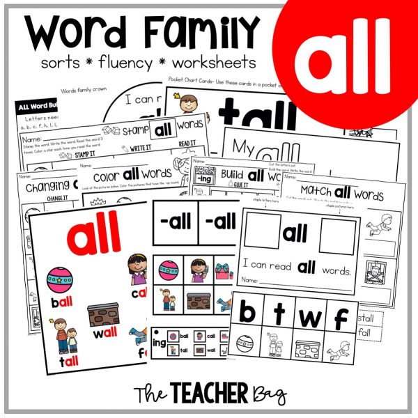 ALL Word Family Activities The Teacher Bag