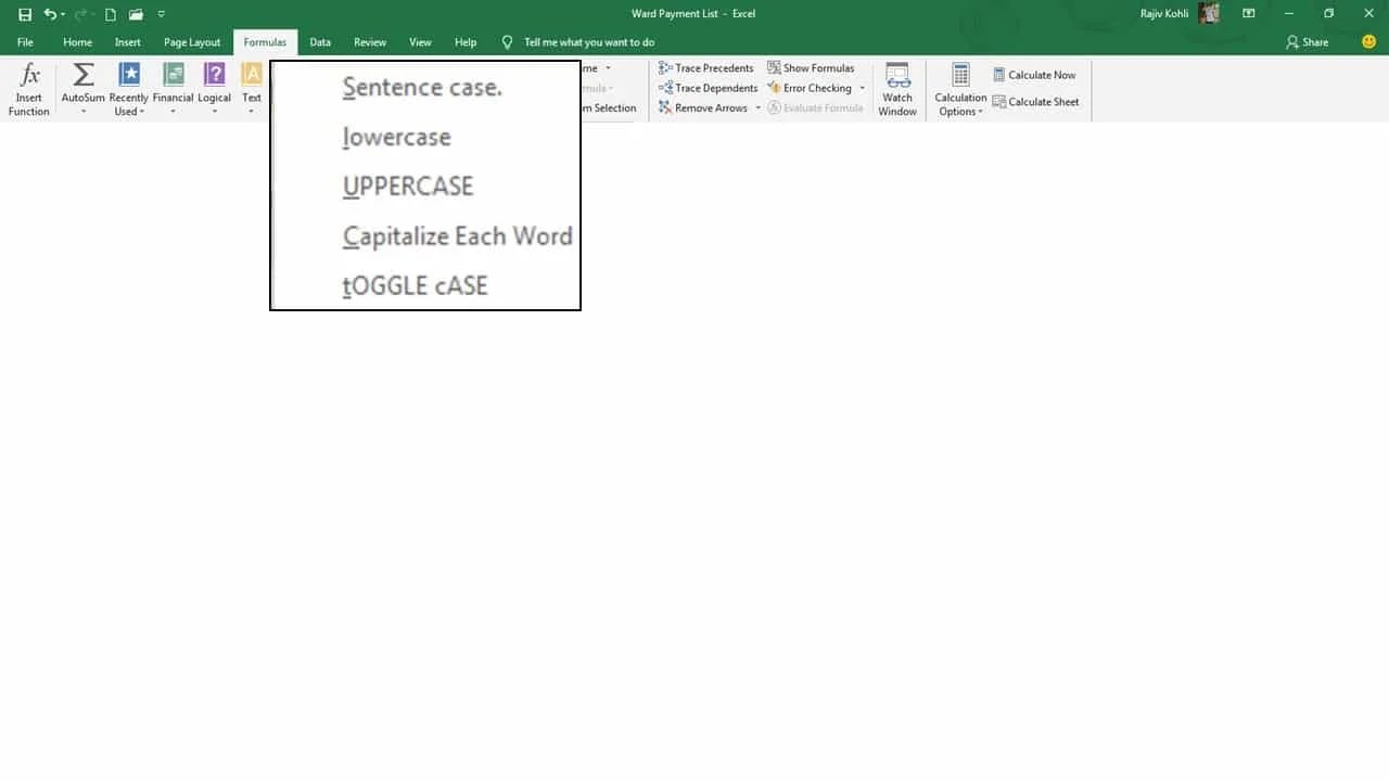 How To Change Case of Text in Microsoft Excel 2016 / 2019 Tutorial The Teacher Point