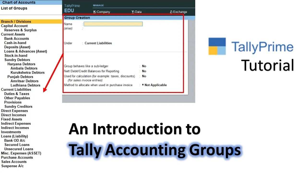 Organize Your Ledger with Account Groups in Tally Prime