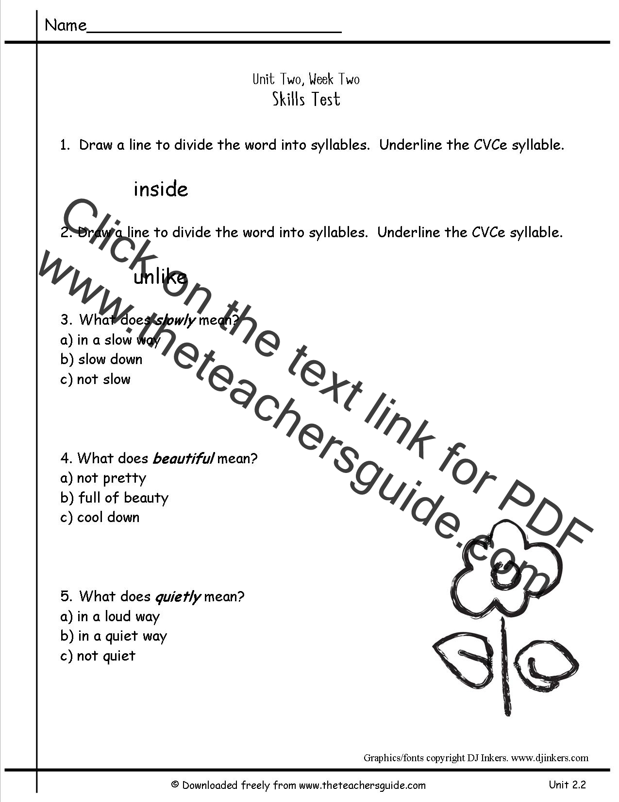 Wonders Second Grade Unit Two Week Two Printouts