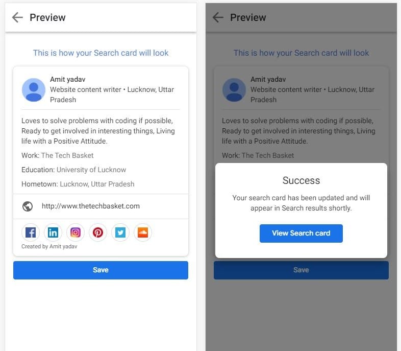 Add Me to Search Free Virtual Business Card The Tech Basket