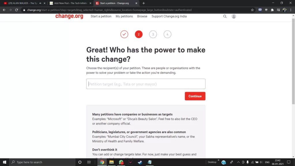 How to Start a Petition on The Tech Infinite