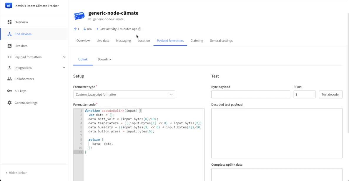 Build an Application using Generic Node Sensor Edition and Kuando