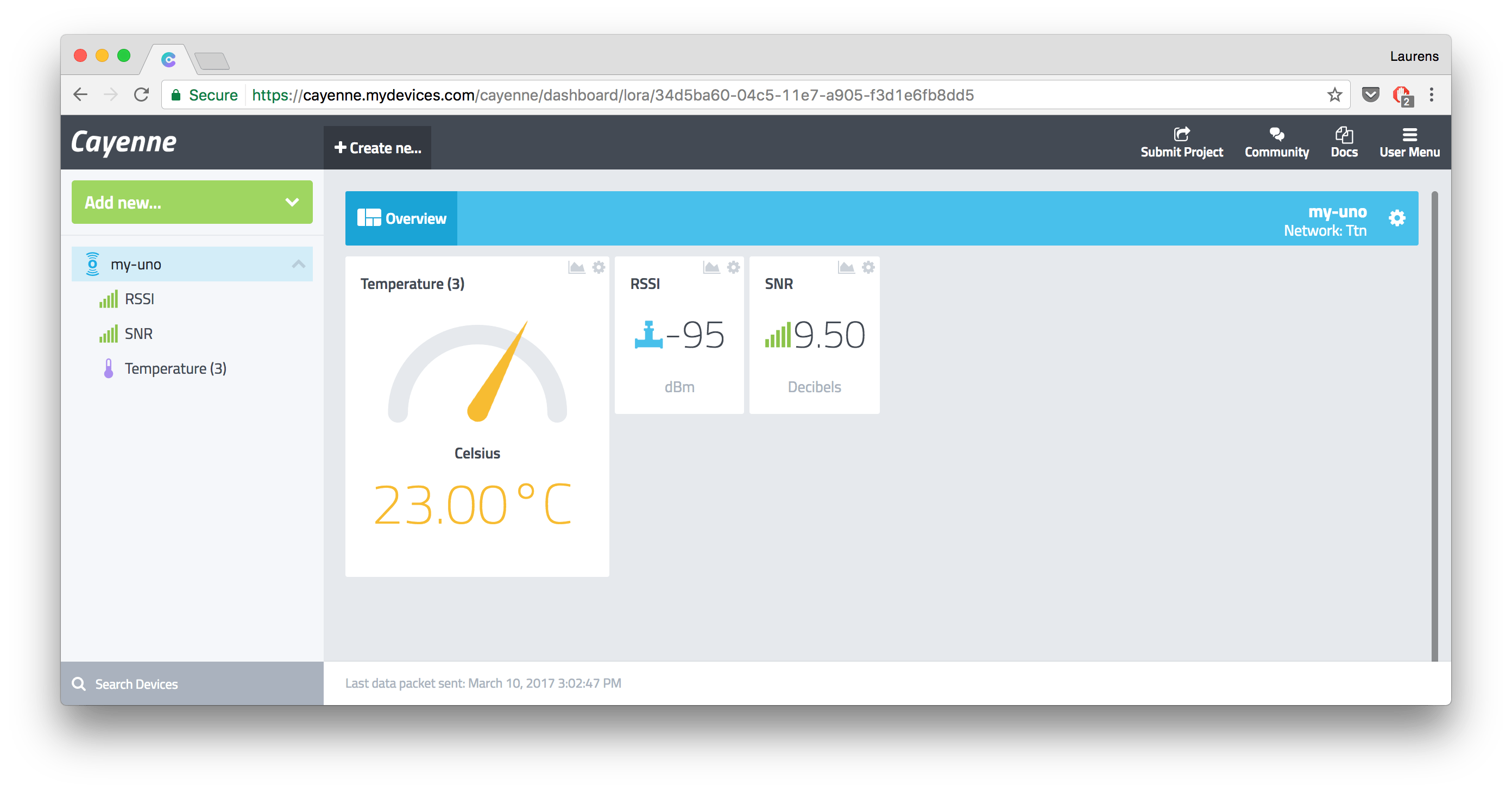Cayenne The Things Network