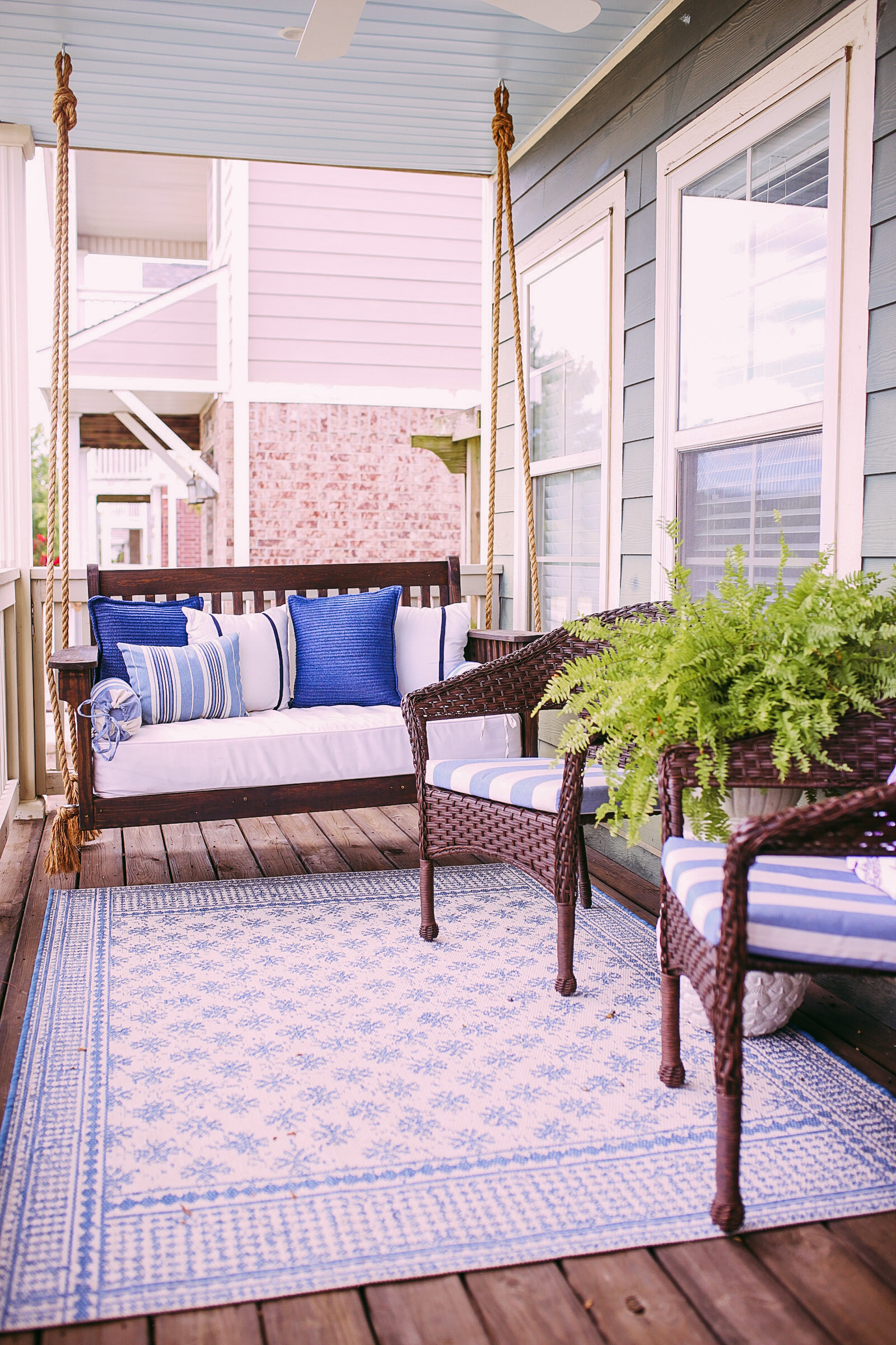 DIY Crib Mattress Front Porch Swing For Under 150 Thrifty Pineapple