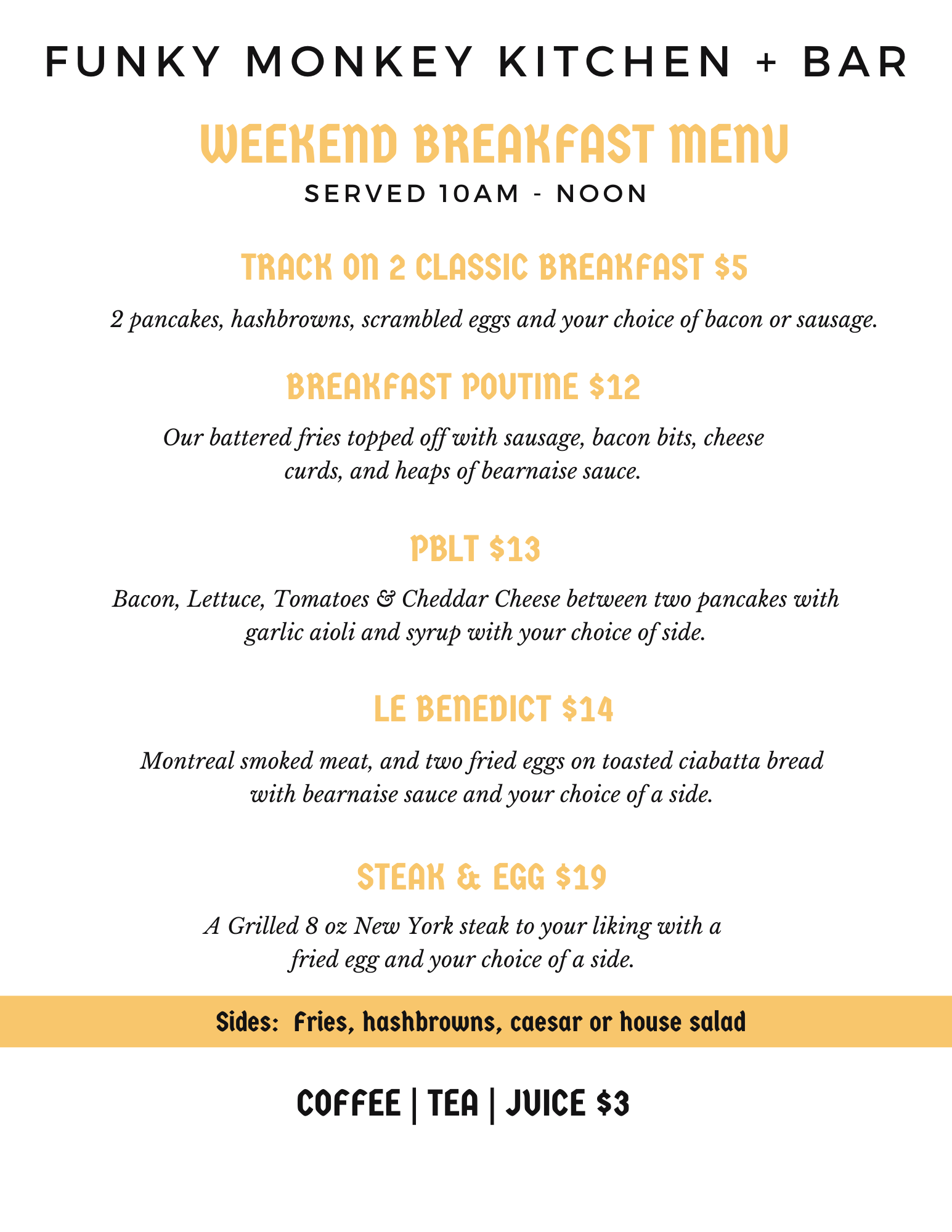 The Funky Monkey Kitchen + Bar Alberta The Track on 2