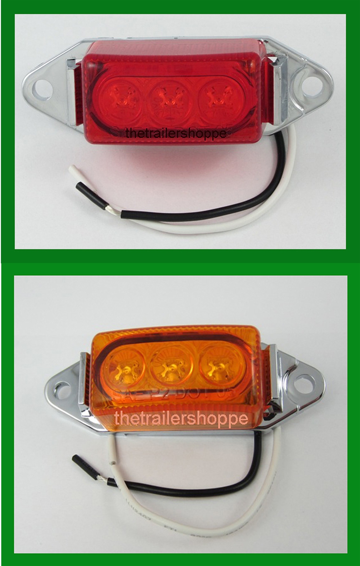 3 LED Rectangular Marker Interior Utility Light The Trailer Shoppe