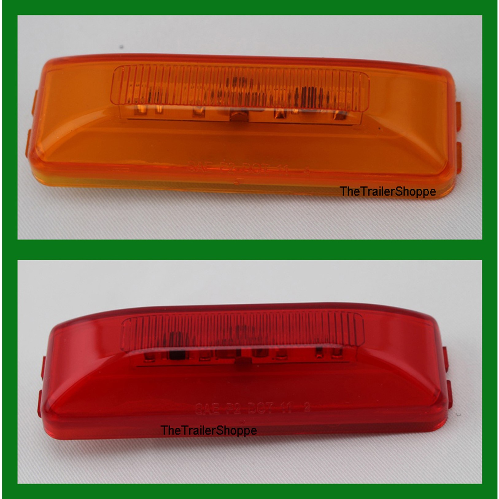 4 X 1" Rectangular Clearance Marker 10 LED GLO Light The Trailer Shoppe