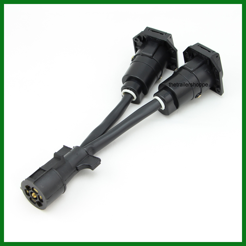 7 Blade RV Plug "Y" Adapter to 7 Blade Male Plug The Trailer Shoppe