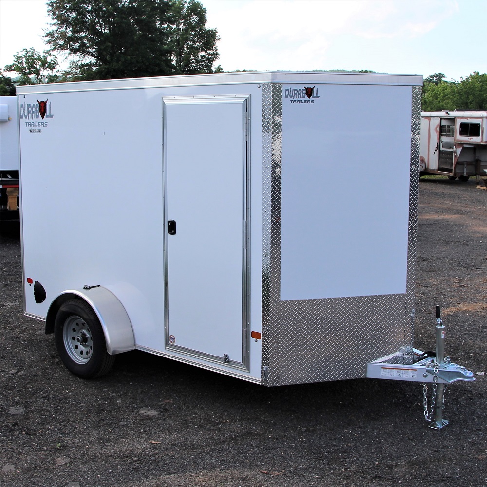 6X12 Aluminum 2023 Durabull Enclosed Trailer White The Trailer Shoppe