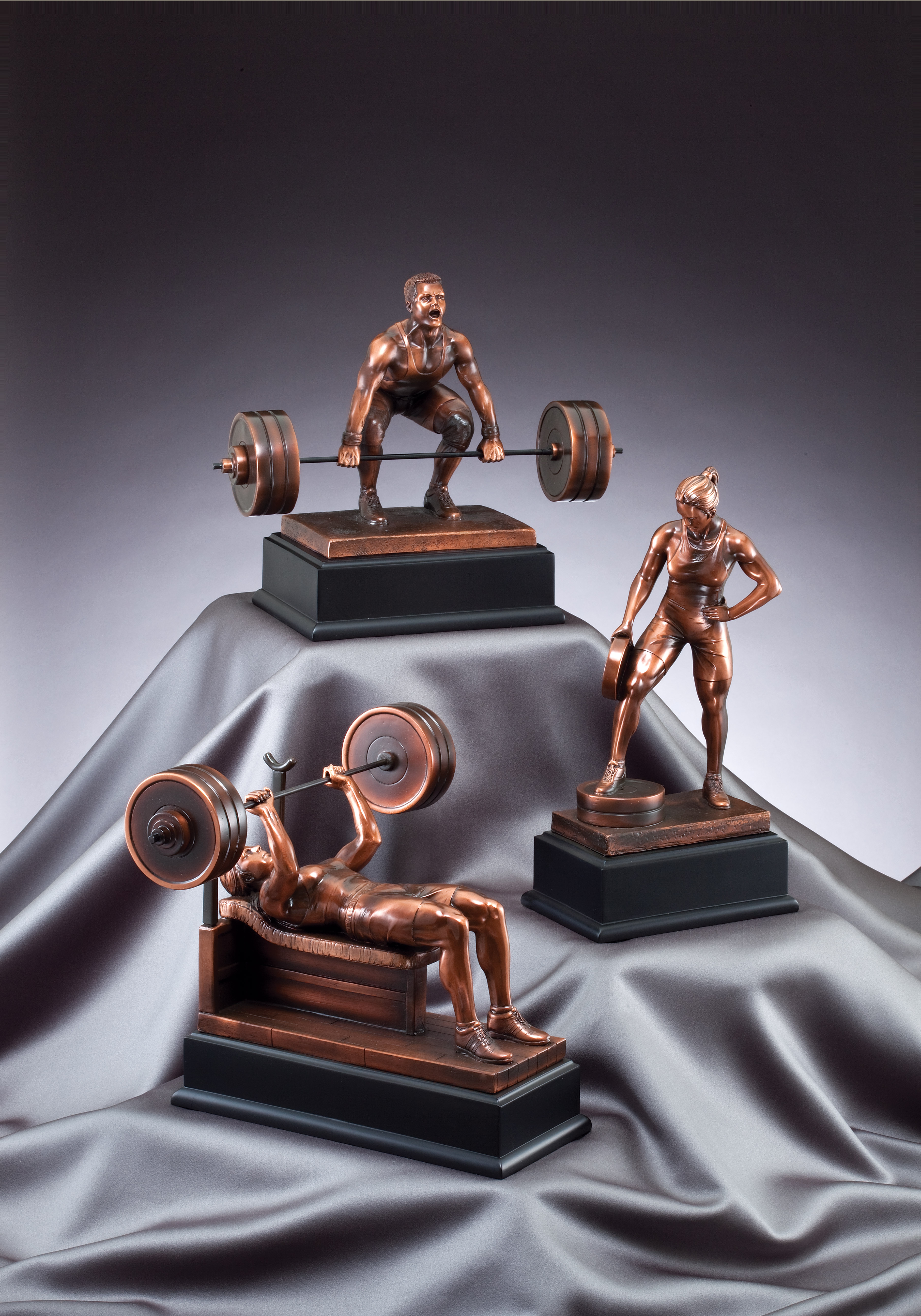 Bronze Resin Deadlift Sculpture Award TrophyTrophy Trolley