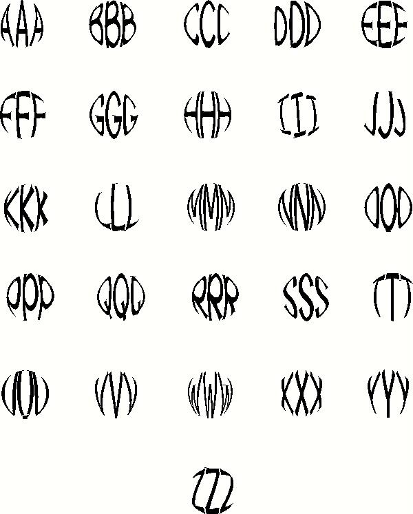 Circle Monogram wall sticker, vinyl decal The Wall Works