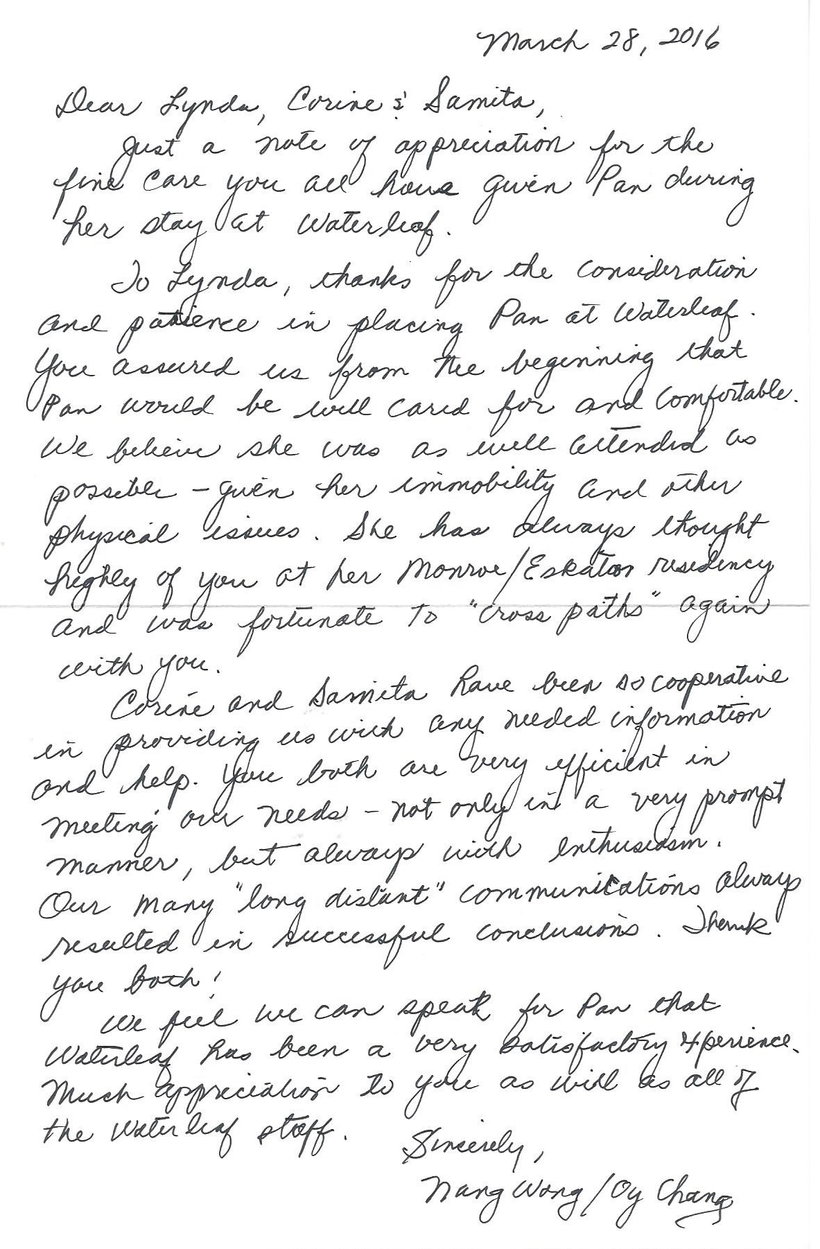 Testimonials The WaterLeaf