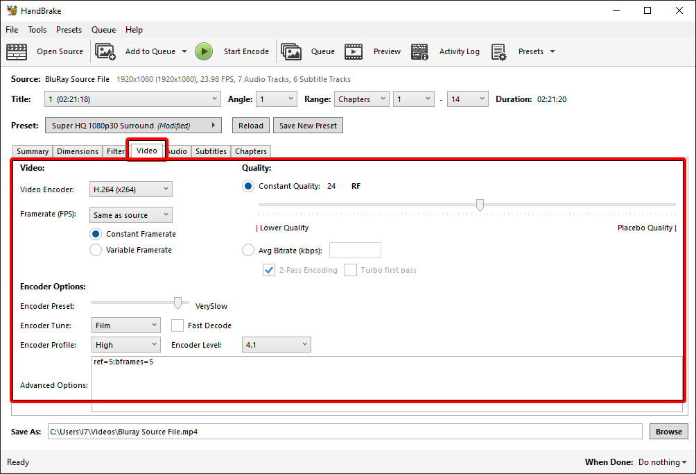 Best Optimal settings to Convert BluRay 1080p in Handbrake UPDATED