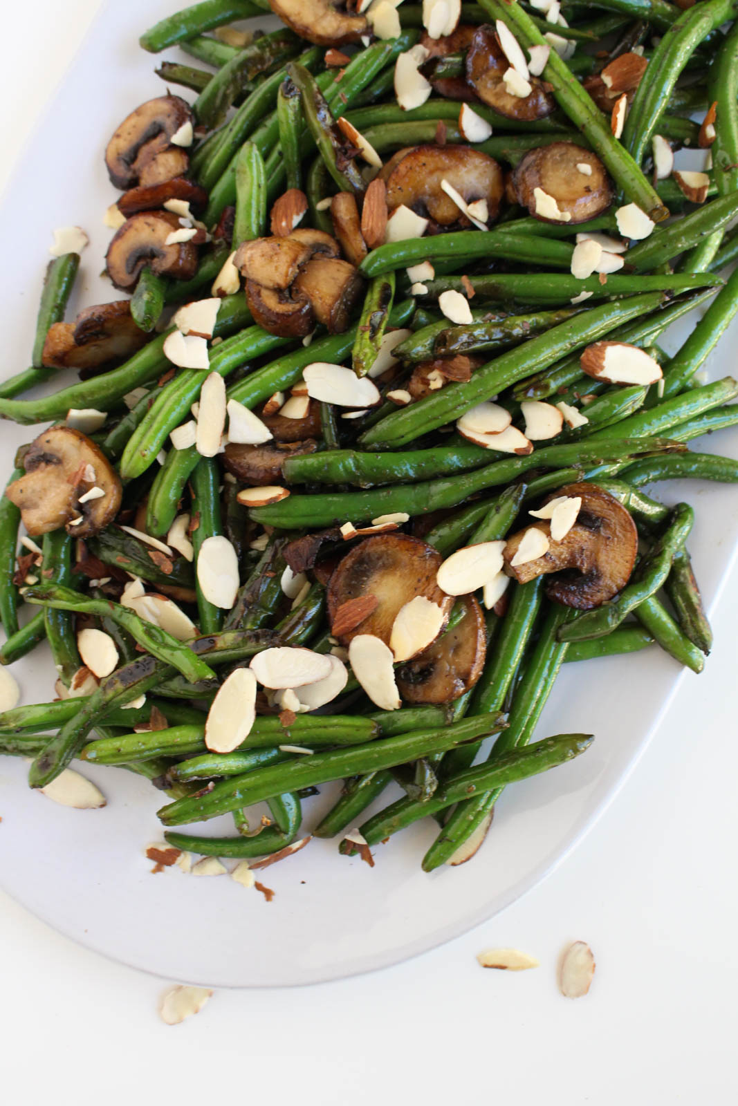 Sautéed Green Beans with Mushrooms & Almonds