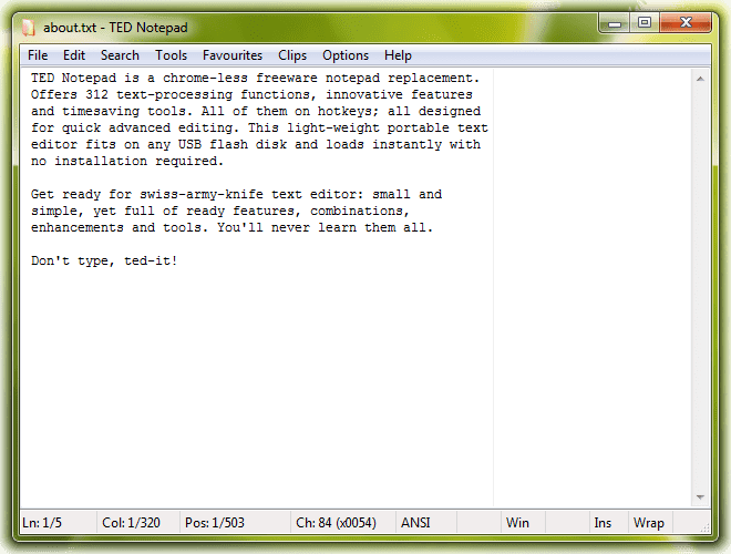 TED Notepad A free Notepad alternative for power users