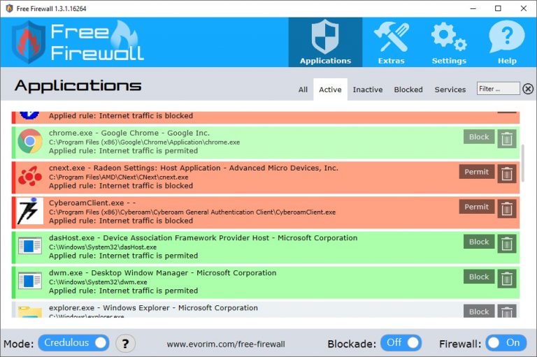Free Firewall is a complete firewall solution for Windows PC