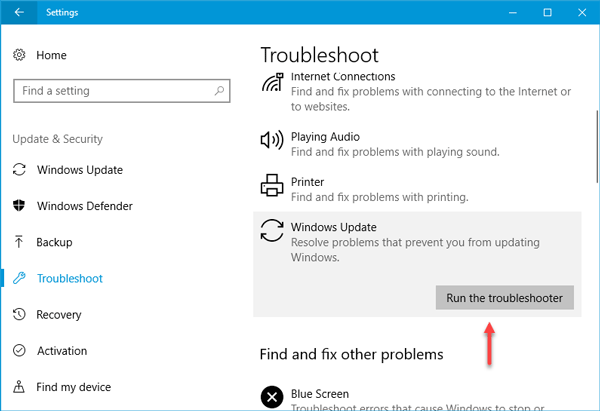 We couldn’t connect to the update service in Windows 10