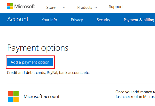 Troubleshoot Microsoft Account payment issues and problems