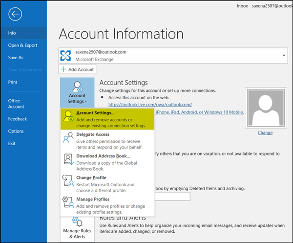 How to change the default Office365 account? Super User
