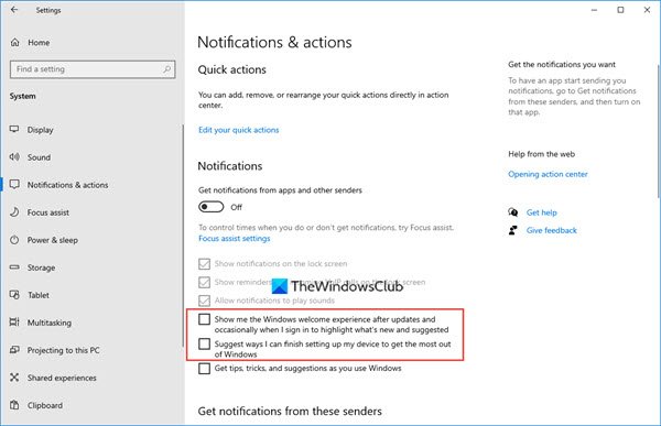Disable Get even more out of Windows prompt in Windows 11/10