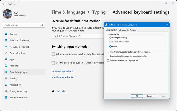 Cannot switch between Input Languages in Windows 11/10
