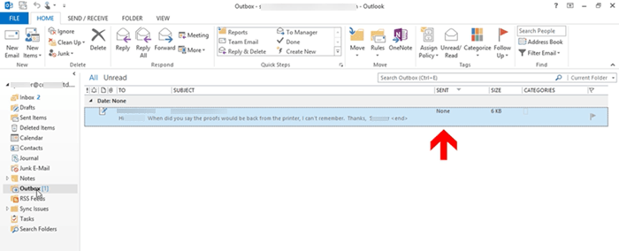 How to send emails that are stuck in the Outbox of Microsoft Outlook client