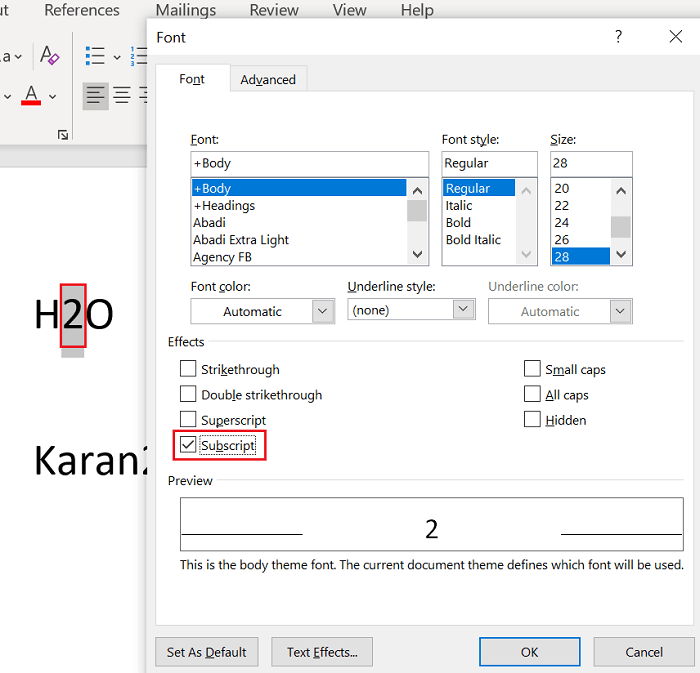 How to put subscript and superscript in word - opecdelta