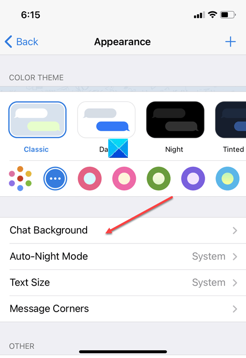 How to change chat background in Telegram