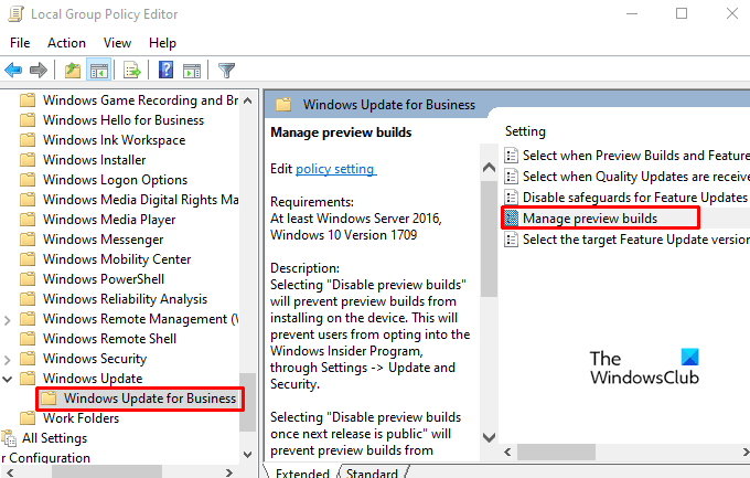 Disable Windows Insider Program Settings in Windows 11/10