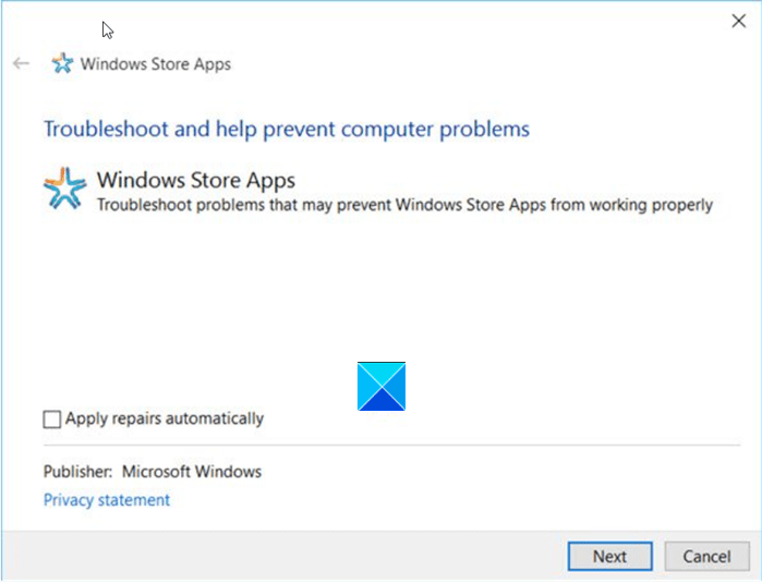 Windows Store Apps Troubleshooter Fix Apps in Windows 8