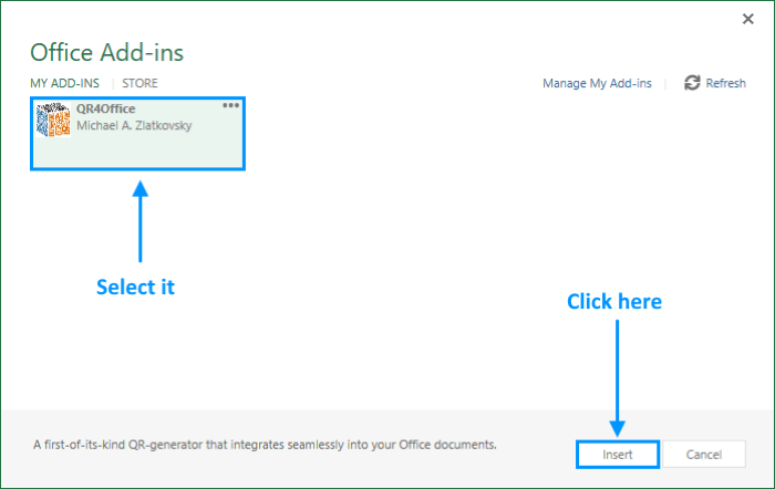 How to create a QR code in PowerPoint and Excel
