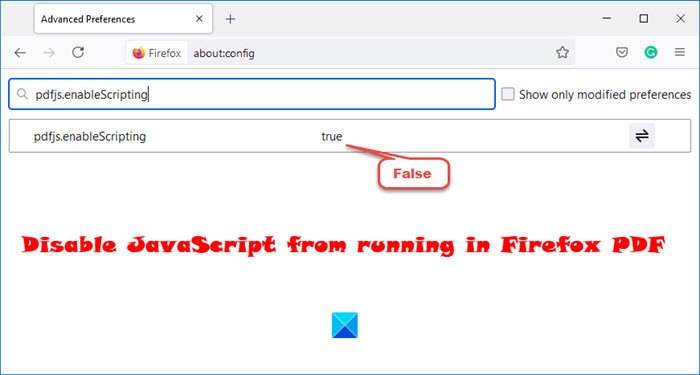 How to disable JavaScript from running in Firefox PDF