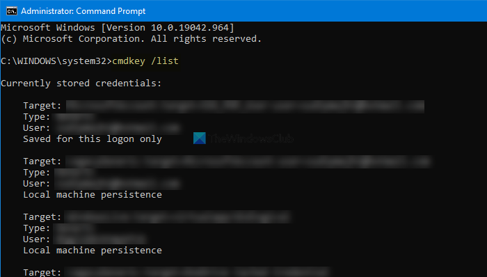Manage Credentials from Credential Manager using Command Prompt