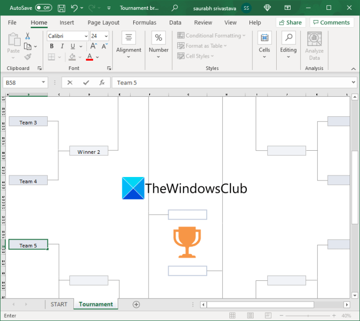 How to create a Tournament Bracket in Windows 11/10