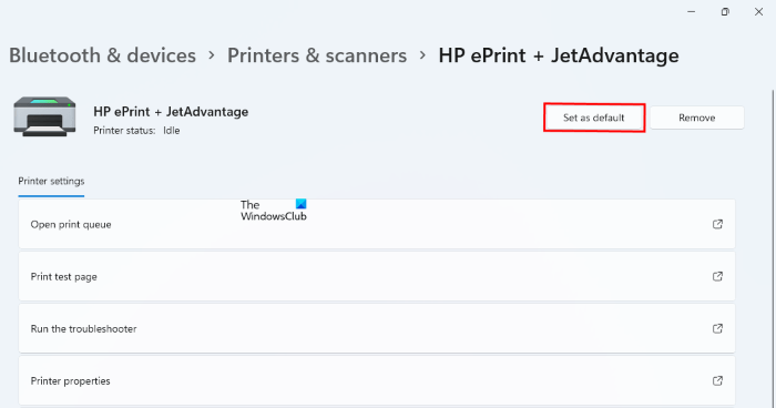 How to Change the Default Printer in Windows 11