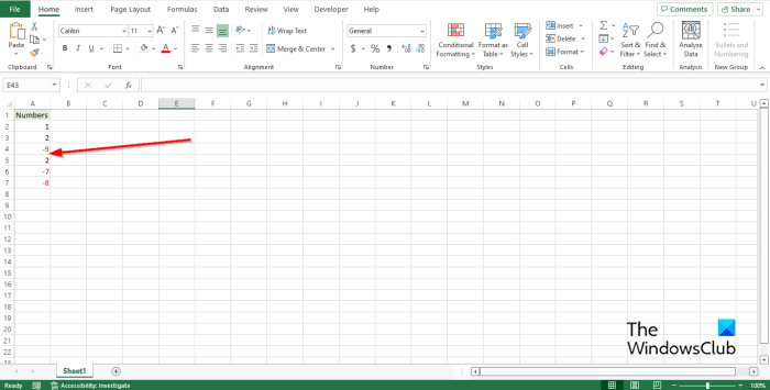 How to highlight Negative numbers in Excel