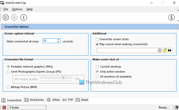 Auto take screenshots at regular intervals in Windows 11/10