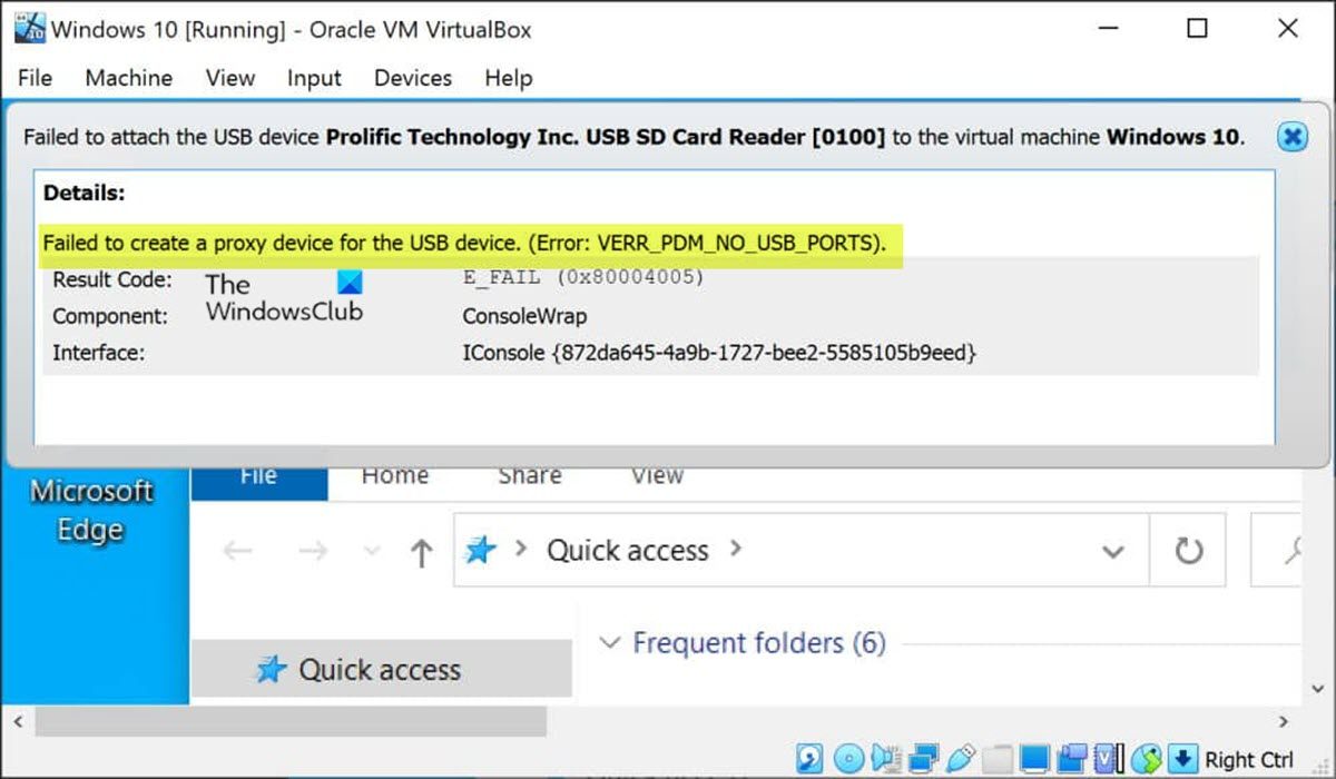 Failed To Create A Proxy Device For The Usb Device Virtualbox Error