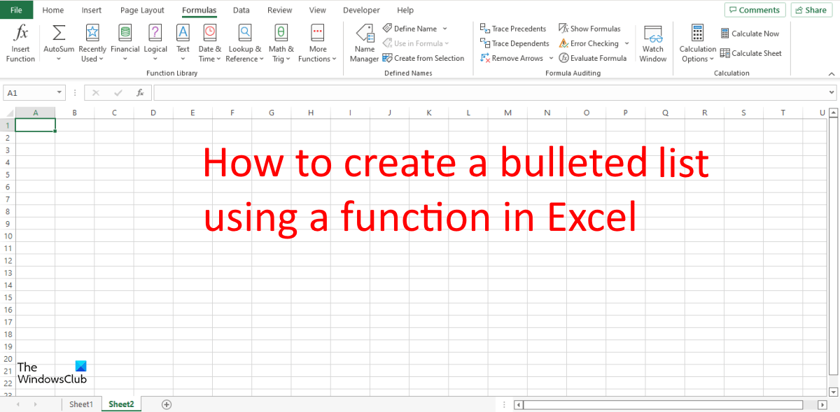 How to create Bulleted List using CHAR function in Excel