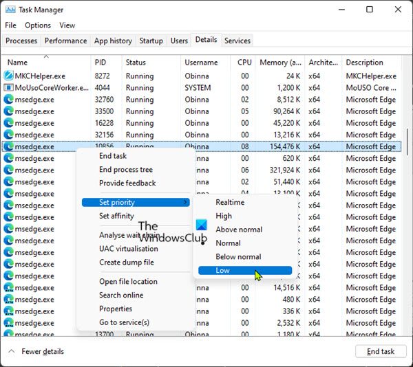 How to limit CPU usage for a process in Windows 11/10