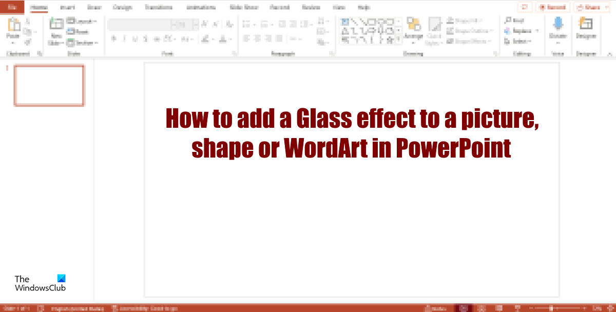 How To Add Glass Effect To Picture Shape Wordart In Powerpoint