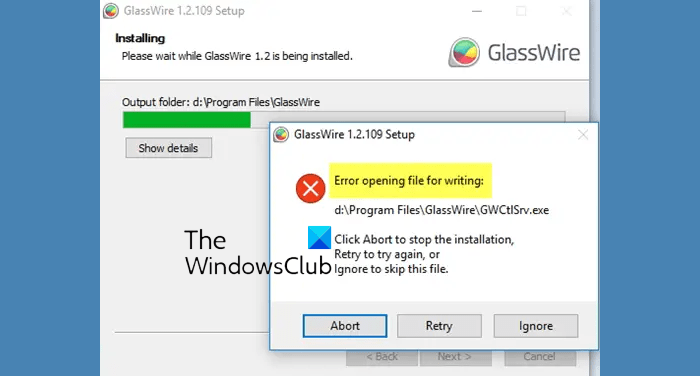 Error opening file for writing on Windows 11/10