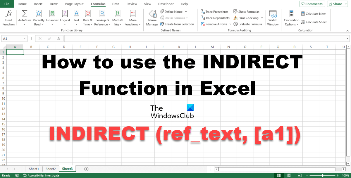 How To Use The Indirect Function In Excel