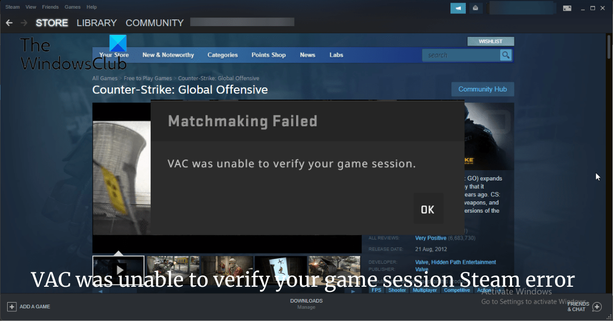 VAC was unable to verify your game session Steam error TrendRadars